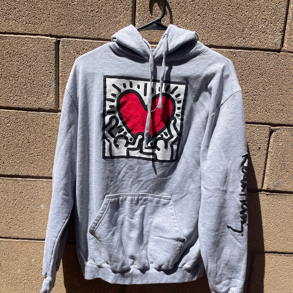 Grey Keith Haring Hoodie